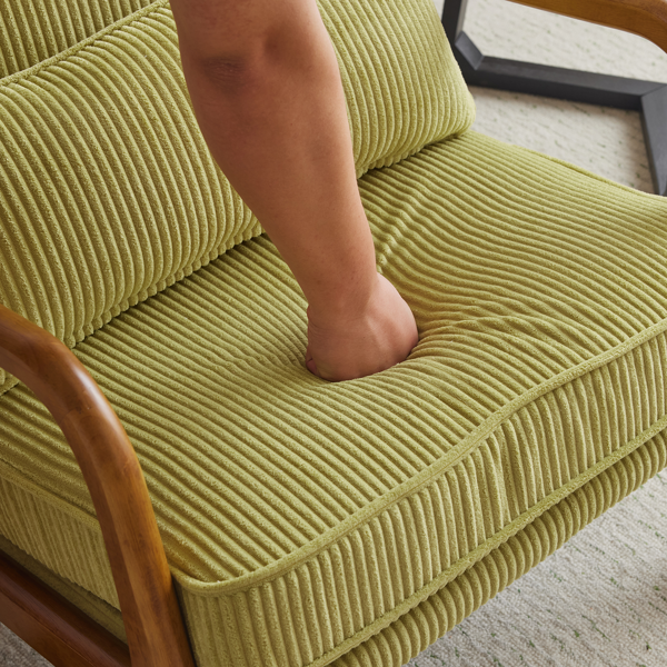 1pcs款 矮扶手椅 65*80*78cm 条绒 橄榄绿 室内休闲椅-17