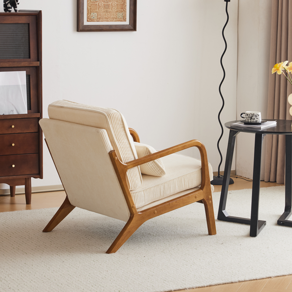 1pcs款 矮扶手椅 65*80*78cm 条绒 米白色 室内休闲椅-25