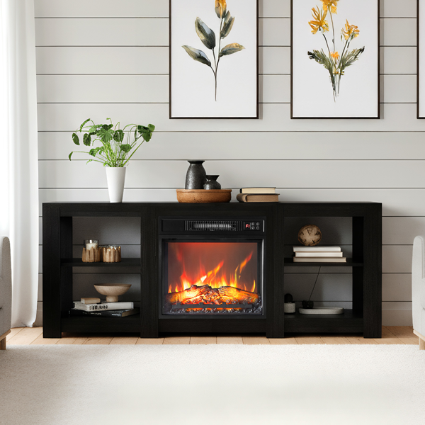 58寸黑色双面交叉壁炉柜 149*40*60cm 18寸壁炉芯-8