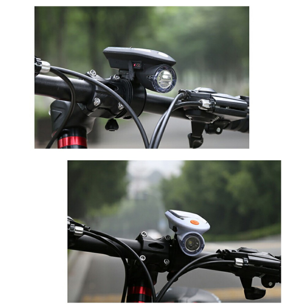 太阳能自行车灯 白色 USB充电 30度旋转-6