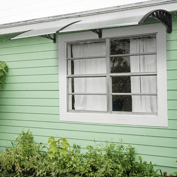 80*38in 透明板黑色支架 雨篷 塑料支架 阳光板 前后铝条（99972412同款）-34