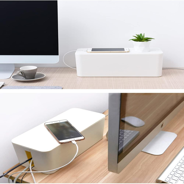 收纳盒 白色 中号 多功能电线收纳-7