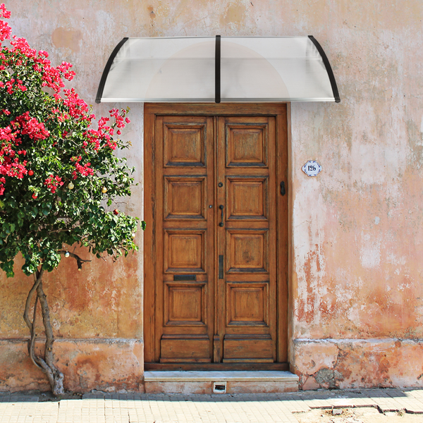 80*38in 透明板黑色支架 雨篷 塑料支架 阳光板 前后铝条（99972412同款）-32