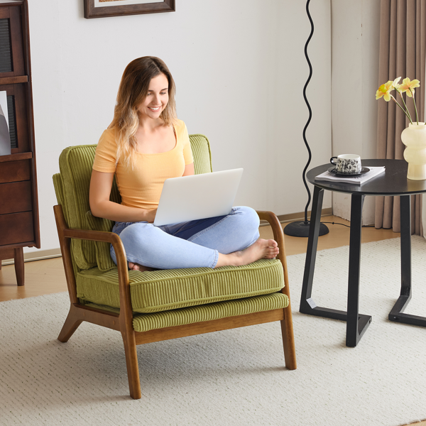 1pcs款 矮扶手椅 65*80*78cm 条绒 橄榄绿 室内休闲椅-26