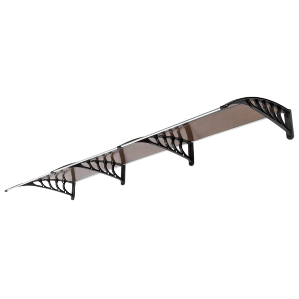 120*38in 棕色板黑色支架 雨篷 塑料支架 阳光板 前后铝条-13