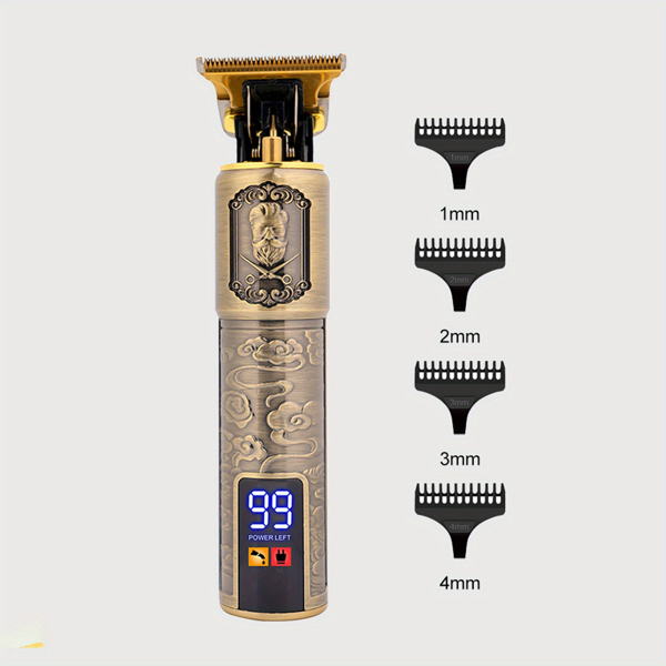男士专业理发器-无绳理发剪和修剪器套装，用于理发和男士美容，液晶显示，适合送礼，家庭用，发廊用-2