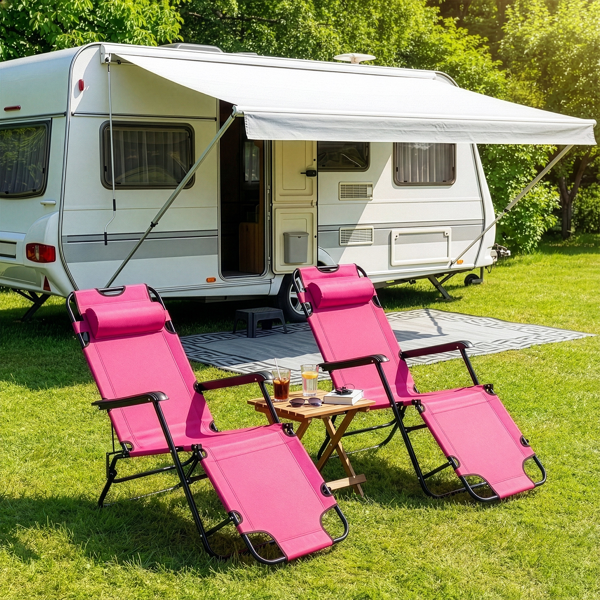 140*60*87cm 户外躺床  黑色铁管 芭比粉牛津布床面 130kg 可变躺床-12