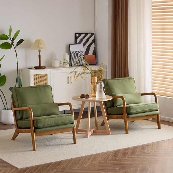 橡木扶手 单人休闲椅  室内休闲椅 橡木 软包 墨绿色 室内休闲椅 1pcs-30