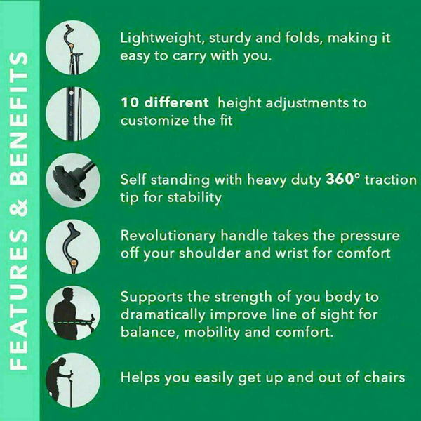 可折叠手杖10级可调高度旅行野营徒步旅行手杖-10