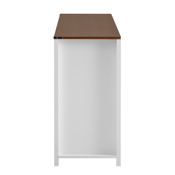 U型59.3英寸餐边柜，带滑动谷仓门和网格面板，农舍风格开放式储物柜，适用于客厅、走廊、阳台、厨房、办公室-2