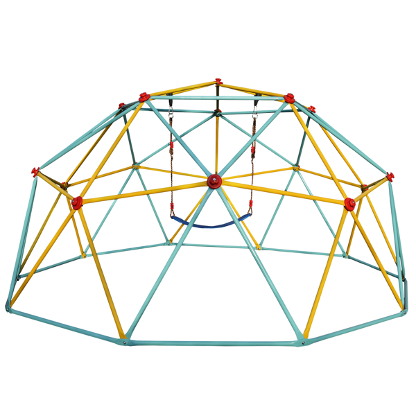 10英尺攀登圆顶儿童丛林健身房适用于公园圆顶登山者与摇摆游乐场设备，蓝色-2