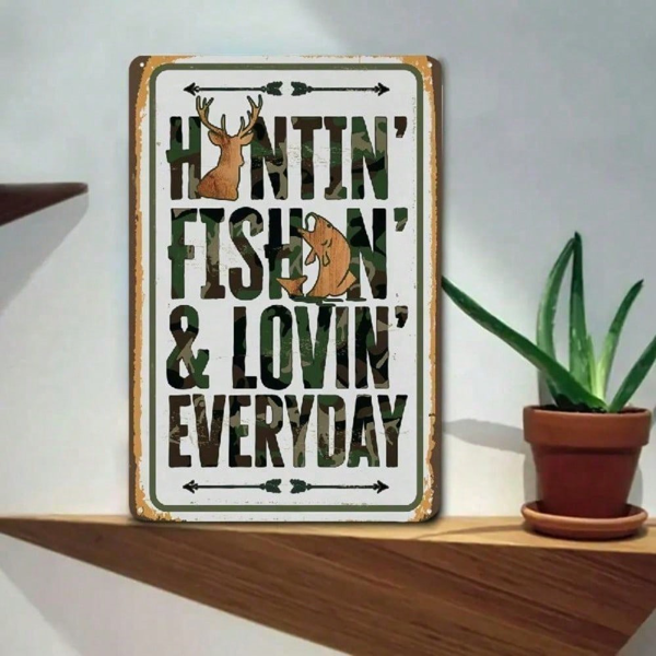 CIFbuy8x12 英寸 ( 20.3x30.5cm )复古风乡村风铝合金标牌Fishing（TikTok、temu下自提）-2