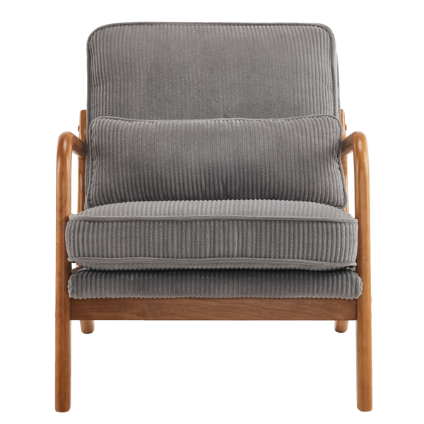 1pcs款 矮扶手椅 65*80*78cm 条绒 浅灰色 室内休闲椅-27