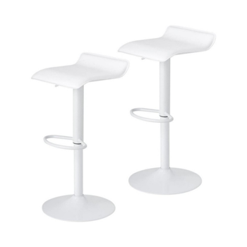 椅子 吧台椅 L字型短靠背 白色 2个装 131310