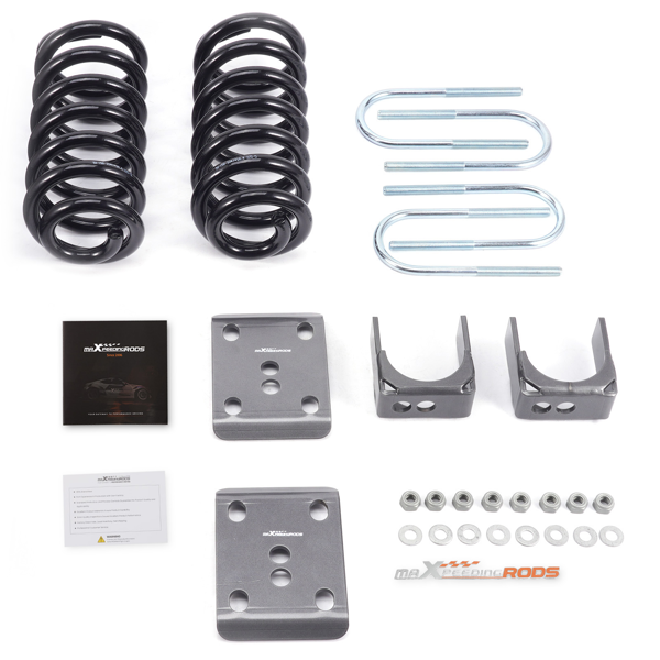 适用于1980-1996年福特F100 F150两驱车型的3英寸降低螺旋弹簧和5英寸落差轴翻转套件-2