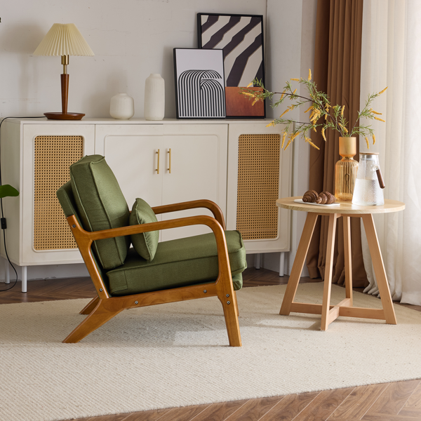 橡木扶手 单人休闲椅  室内休闲椅 橡木 软包 墨绿色 室内休闲椅 1pcs-26