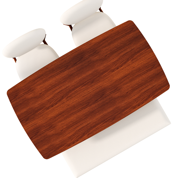 1桌2椅1凳 拆装 橡胶木+软包 深胡桃色 餐桌椅套装 米色坐垫 长方形-8