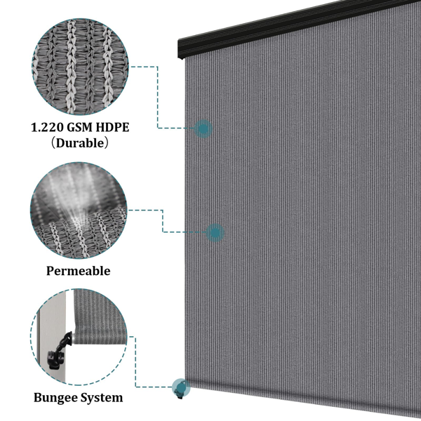 8'X6' 浅灰色HDPE罩壳卷帘-6