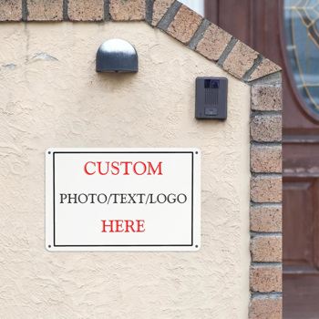 CIFbuy™ 定制金属装饰牌 个性化装饰金属牌 - 带有标志照片文字的定制房屋墙面标识牌匾（横向 8x12 英寸）（在 TikTok、temu 下可自提）