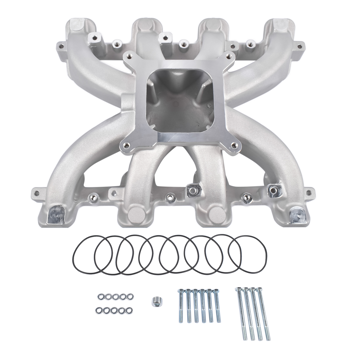 进气歧管 Single Plane Carb Intake Manifold 300-132 Fit for LS1 LS2 LS6 V8 5.7L Chevy Corvette V8 6.0L 2500-7000 Silver