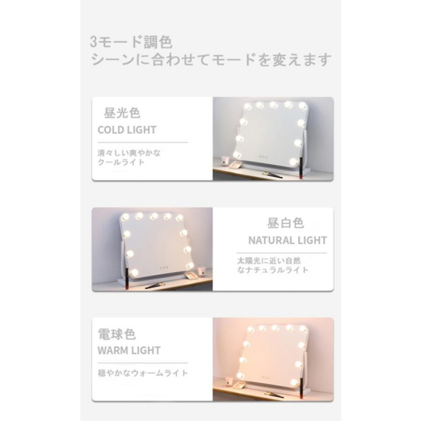 灯泡镜 MR-L616 11颗灯泡 三键三色 白色-2