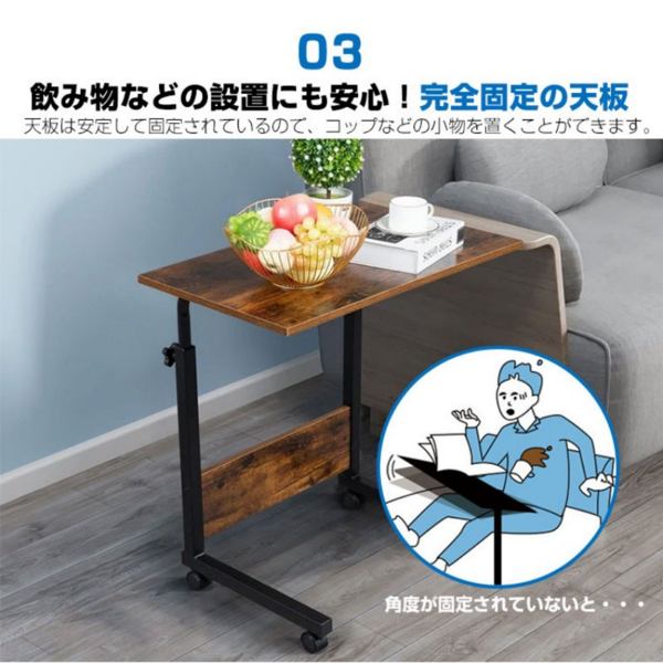 桌子 木撑款升降桌 60cm 棕色-8