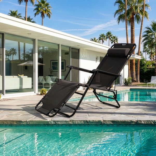 140*60*87cm 户外躺床 黑色铁管 黑色牛津布床面 130kg 可变躺床-11