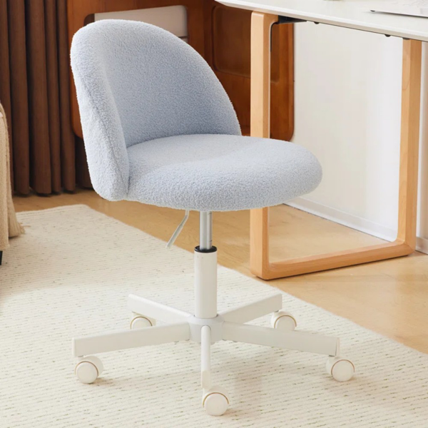 椅子 糖果转椅 泰迪绒 带轮子 浅蓝-5