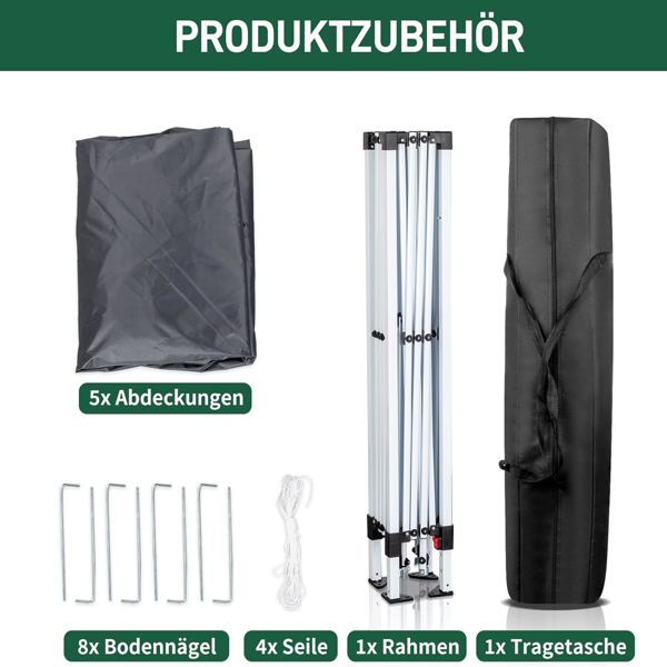 户外帐篷 折叠凉棚 3*3m 深灰色-4