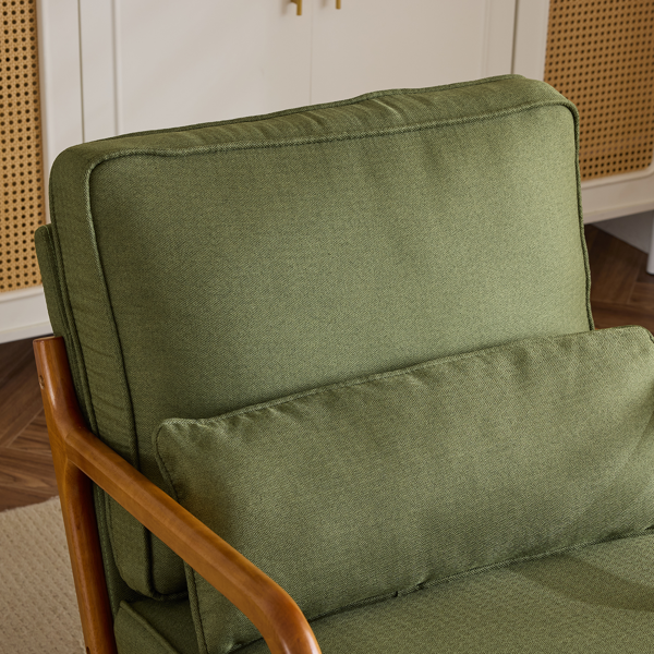 橡木扶手 单人休闲椅  室内休闲椅 橡木 软包 墨绿色 室内休闲椅 1pcs-19