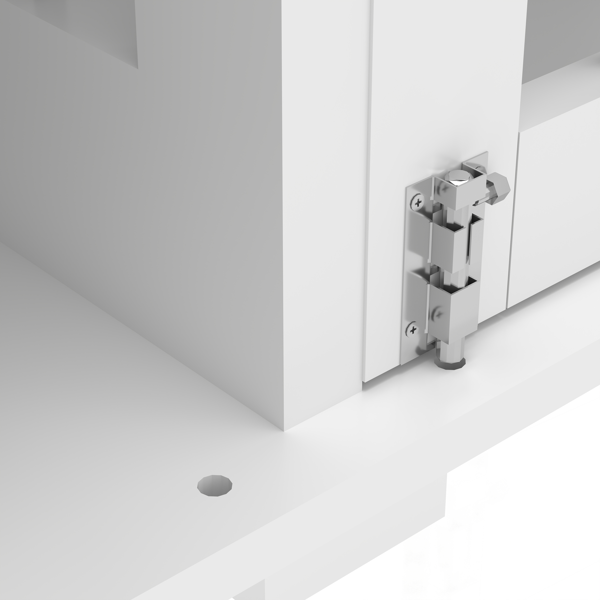 63英寸大型双狗笼家具，木制狗舍，带2个抽屉、隔板和推拉门，防水室内宠物家具风格双狗笼-3