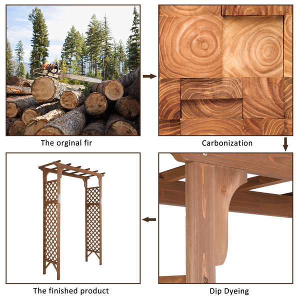 【同款编码：70748191】152*60*215cm 深棕色 平顶 木拱门-11