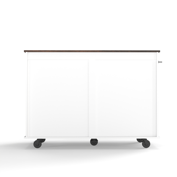 47.2英寸移动式狗笼，带翻盖式喂食门、双向开口和5个万向轮（其中2个带锁定功能），侧面配有挂钩——多功能宠物笼，也可作为双狗笼家具使用。-2