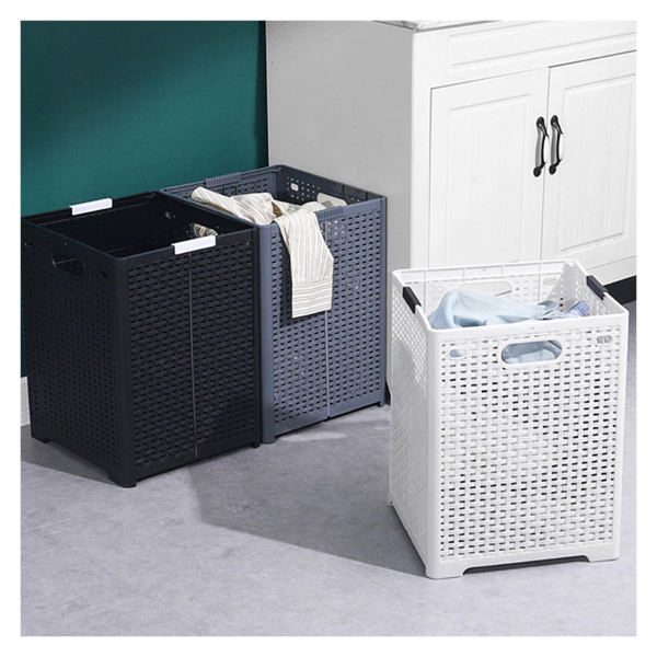 脏衣篮 手提塑料 灰色 可折叠 44*34*32cm-15