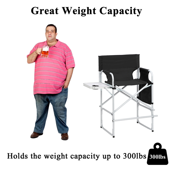 103*60*49cm 银白铁管 黑色布面 喷塑铁圆管 铁导演椅 120kg 无便携袋-12