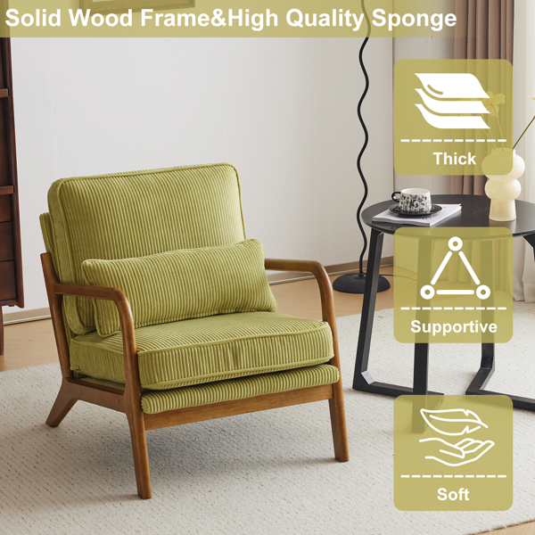 1pcs款 矮扶手椅 65*80*78cm 条绒 橄榄绿 室内休闲椅-5