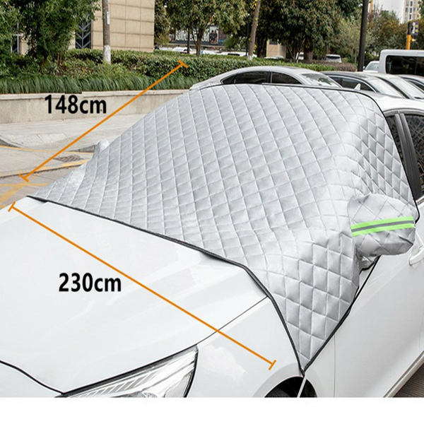 汽车挡风玻璃雪罩车窗镜磁性保护罩银色-6