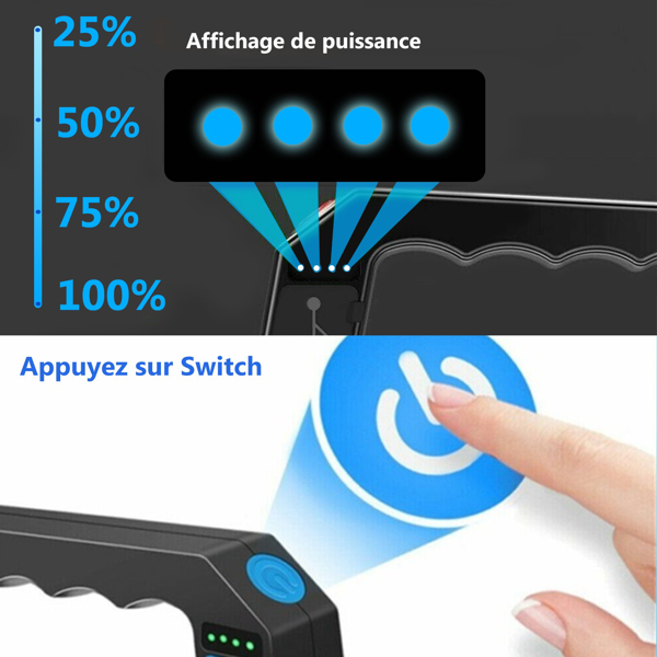 户外LED手电筒探照灯工作灯USB可充电射灯露营徒步手电筒-4