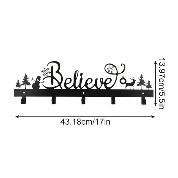 CIFbuy™ 圣诞老人雪人铁艺墙钩 节日袜子装饰多功能挂钩（TikTok、temu下自提）-3