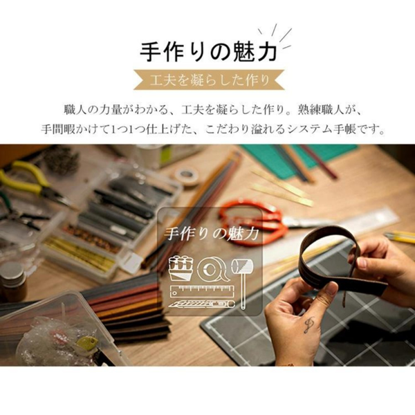 二层牛皮活页本可拆卸A5记事本 藏蓝色-6