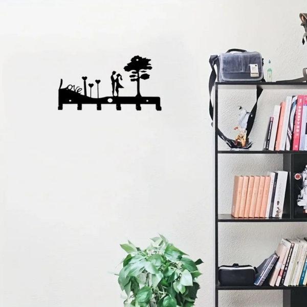 CIFbuy™ 情侣爱心钥匙挂架 铁艺壁挂衣物收纳架（TikTok、temu下自提）-1