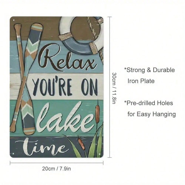 CIFbuy8x12 英寸 ( 20.3x30.5cm )复古风乡村风铝合金标牌FarmhouseFishing（TikTok、temu下自提）-3