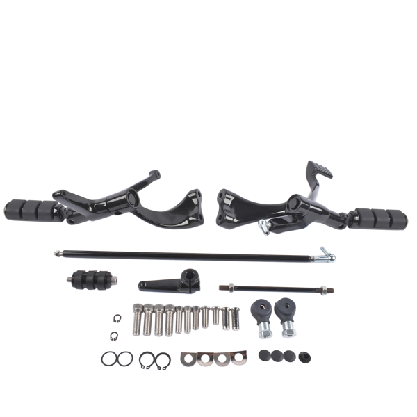 前置脚踏 Forward Controls Foot Pegs Levers Linkages Fit for Harley-Davidson Sportster XL883 1200 2004-2013 Black Aluminum-2