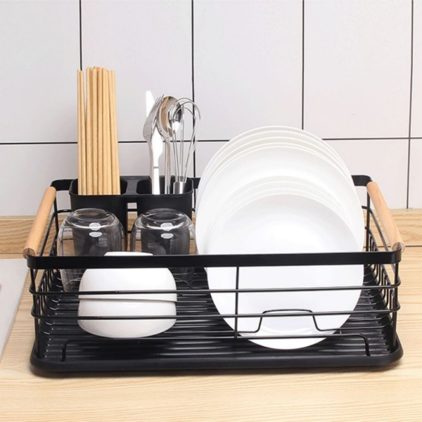 厨房碗碟沥水架 铁艺 单层 白色-5