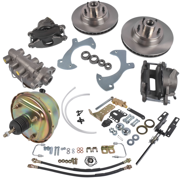 刹车盘套装 Front Disc Brake Conversion Kit Manual Master Cylinder Replacement for Ford Full Size & Galaxie 1957-1972 DBKFSFD64STD-5