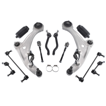控制臂套件 12PCS Front Lower Control Arms Tierod Set Fit for 2007-2012 Nissan Altima(Excludes Hybrid) and 2013 Altima ONLY Couple Models