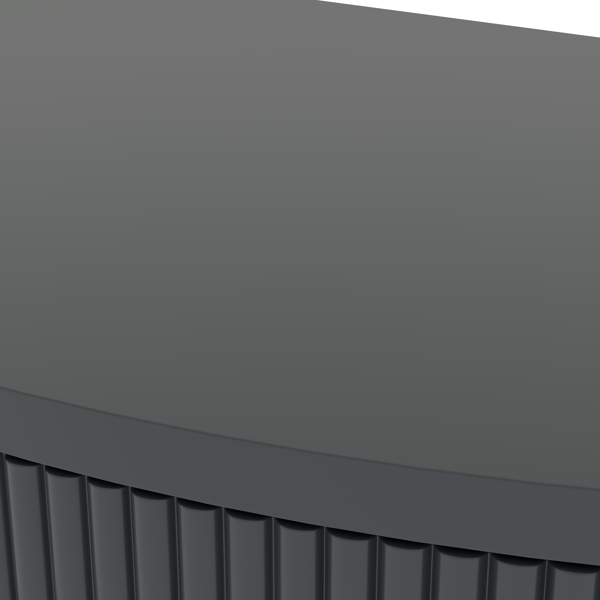 匠心打造的波浪纹半月形控制台桌，深灰色饰面，独特的半月形设计边桌，带2个储物抽屉和底部搁板，适用于客厅、卧室、书房、走廊。-4