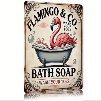 CIFbuy8x12 英寸 ( 20.3x30.5cm )复古风乡村风铝合金标牌Flamingo（TikTok、temu下自提）