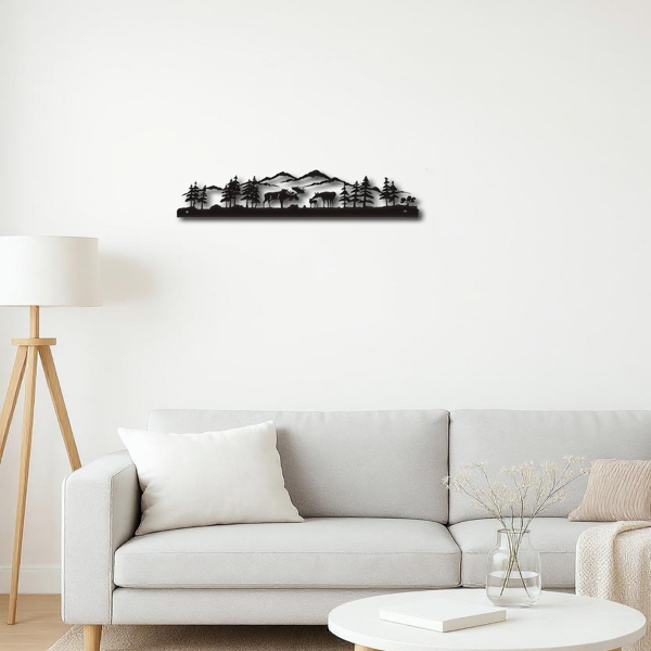 CIFbuy™ 森林麋鹿金属墙面装饰 家居客厅铁艺壁饰工艺品（TikTok、temu 下自提）-4