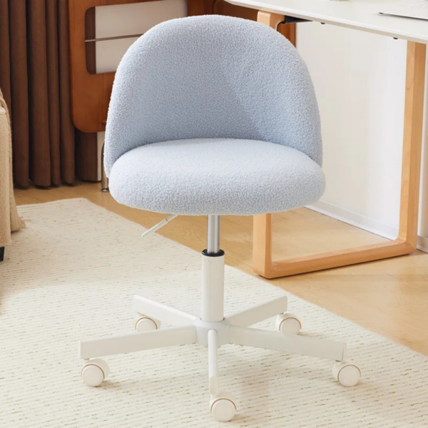 椅子 糖果转椅 泰迪绒 带轮子 浅蓝-11